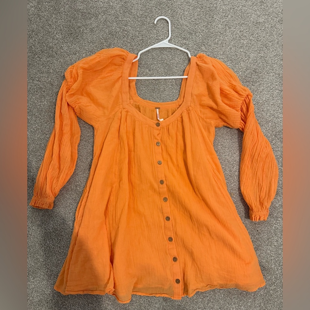 Free People puff sleeve mini dress